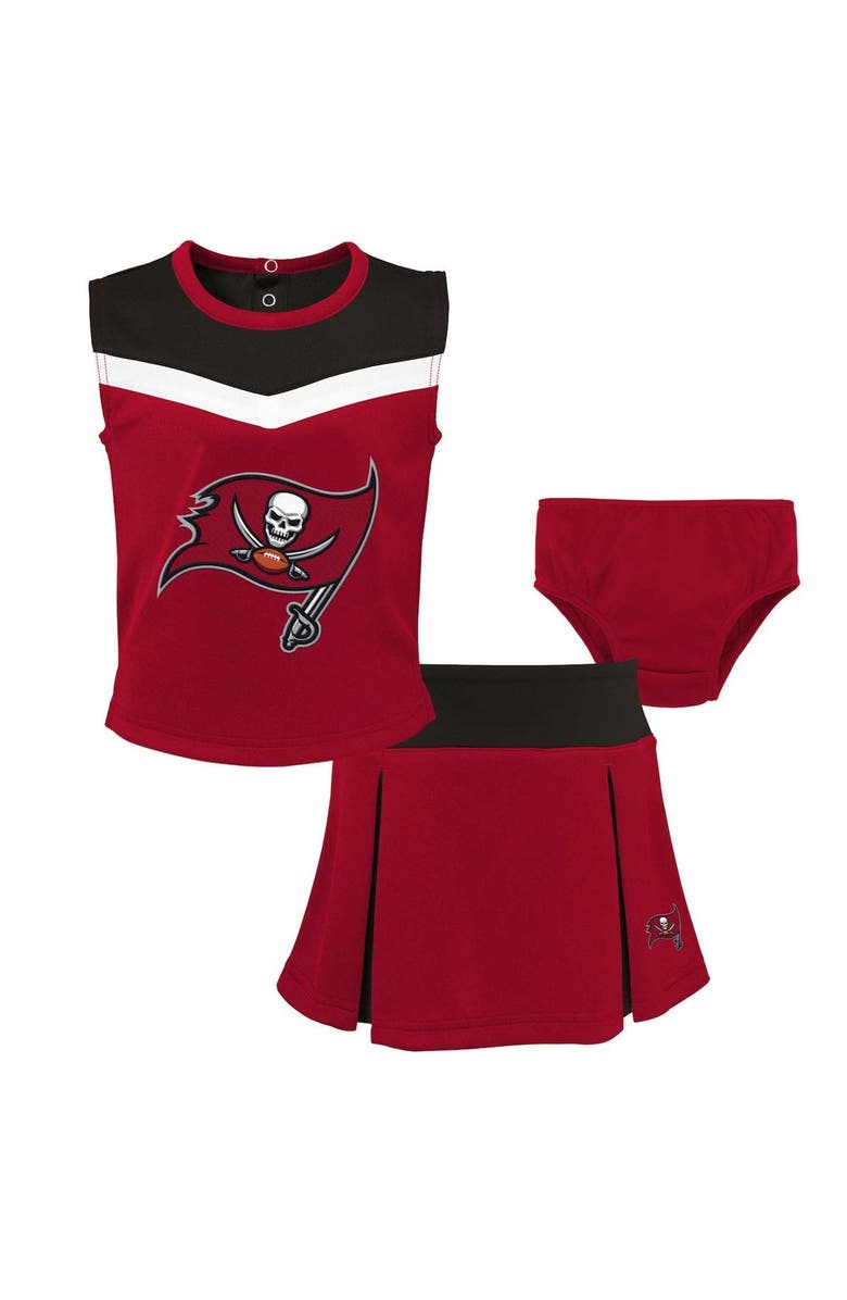 Outerstuff Girls Preschool Red Tampa Bay Buccaneers Spirit Cheerleader Two-Piece Set with Bloomers, Main, color, Red