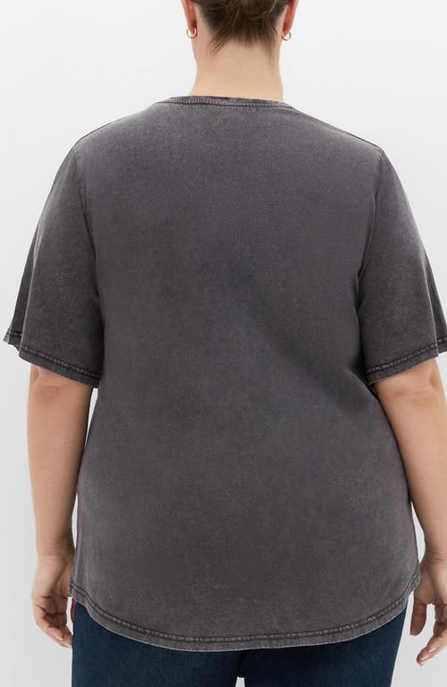 City Chic Kyra Cotton Graphic T-shirt In Gray