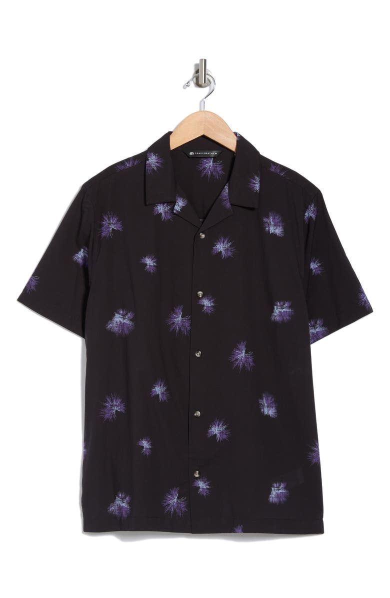TravisMathew Casino Holiday Camp Shirt, Alternate, color, Black