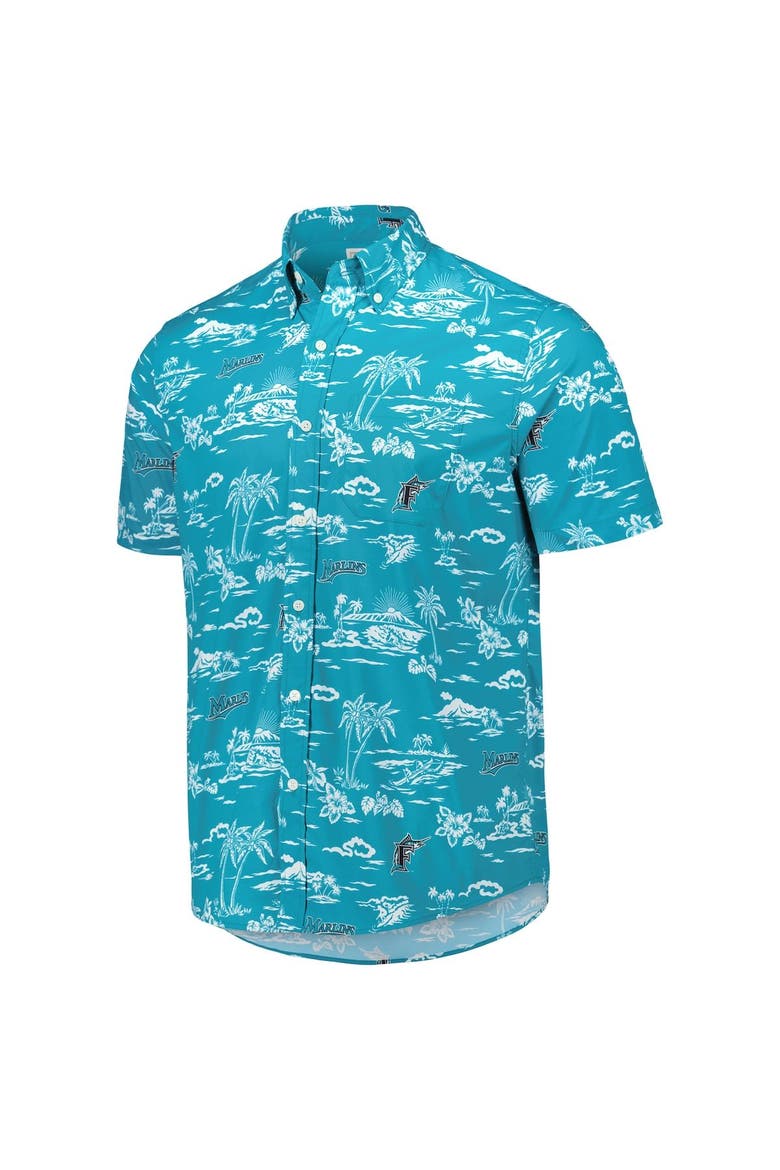 Men's Reyn Spooner Teal Miami Marlins Kekai Button-Down Shirt, Alternate, color, Teal