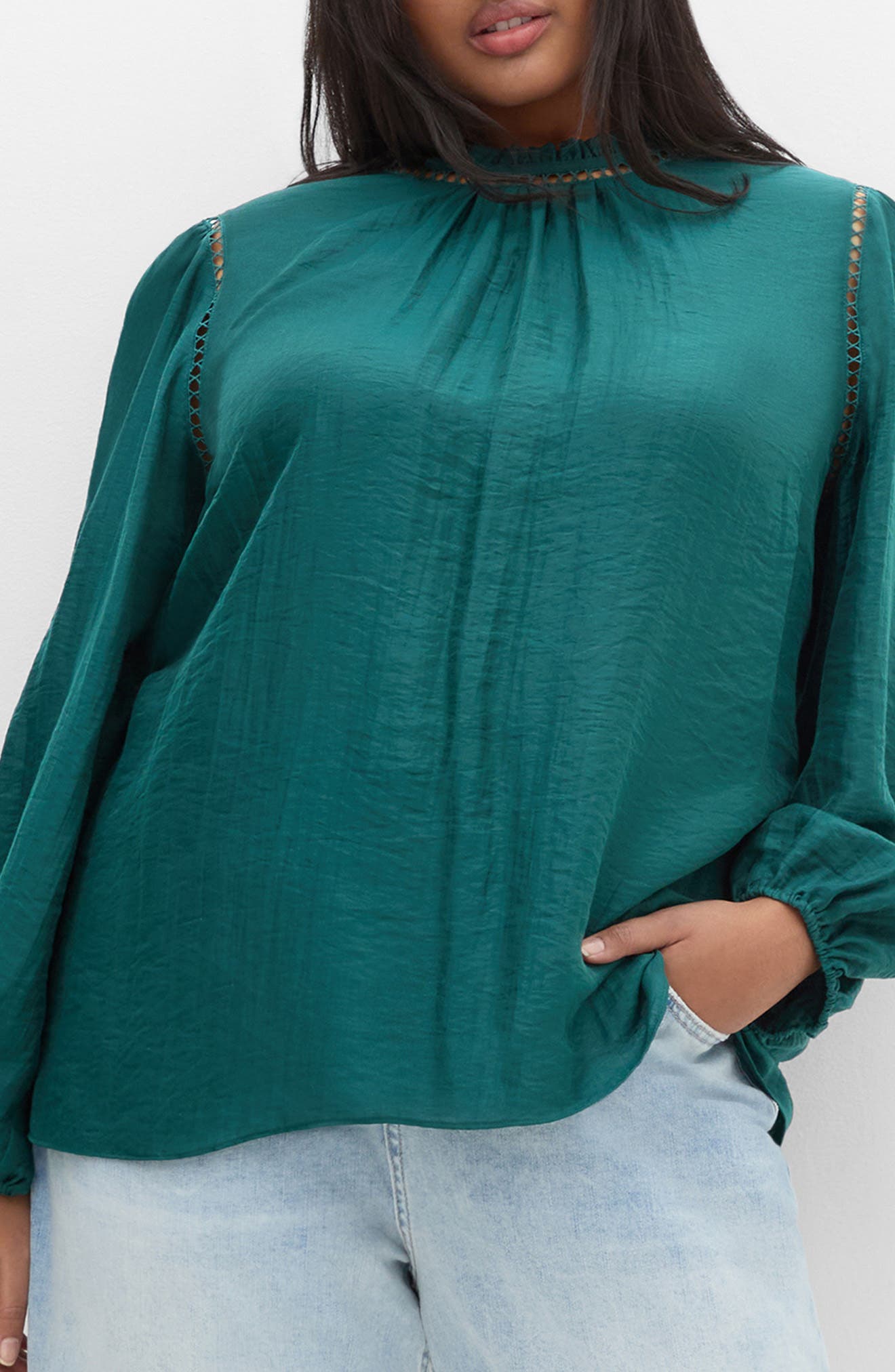 Lorelai Open Stitch Satin Top - image 3