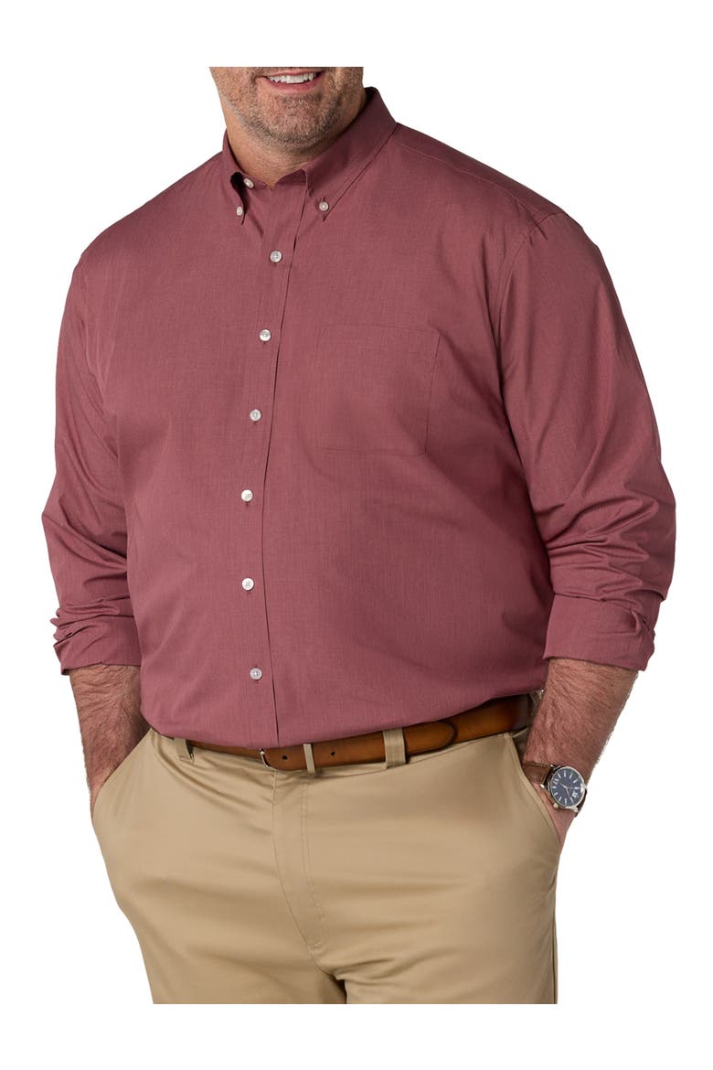 Big & Tall Performance Dress Shirt, Alternate, color, ROSE BROWN