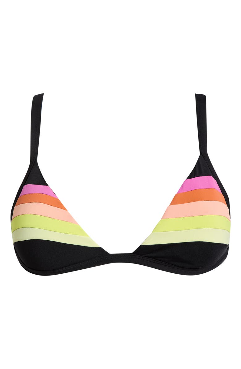 Rip Curl Surf Stripe Triangle Bikini Top, Alternate, color, Black