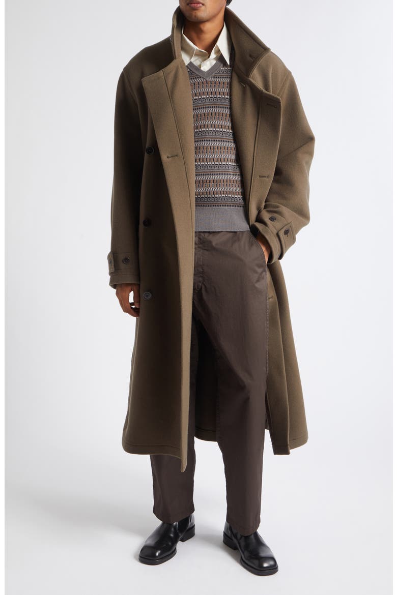 Lemaire Double Face Wool Wrap Coat (Men) | Nordstrom
