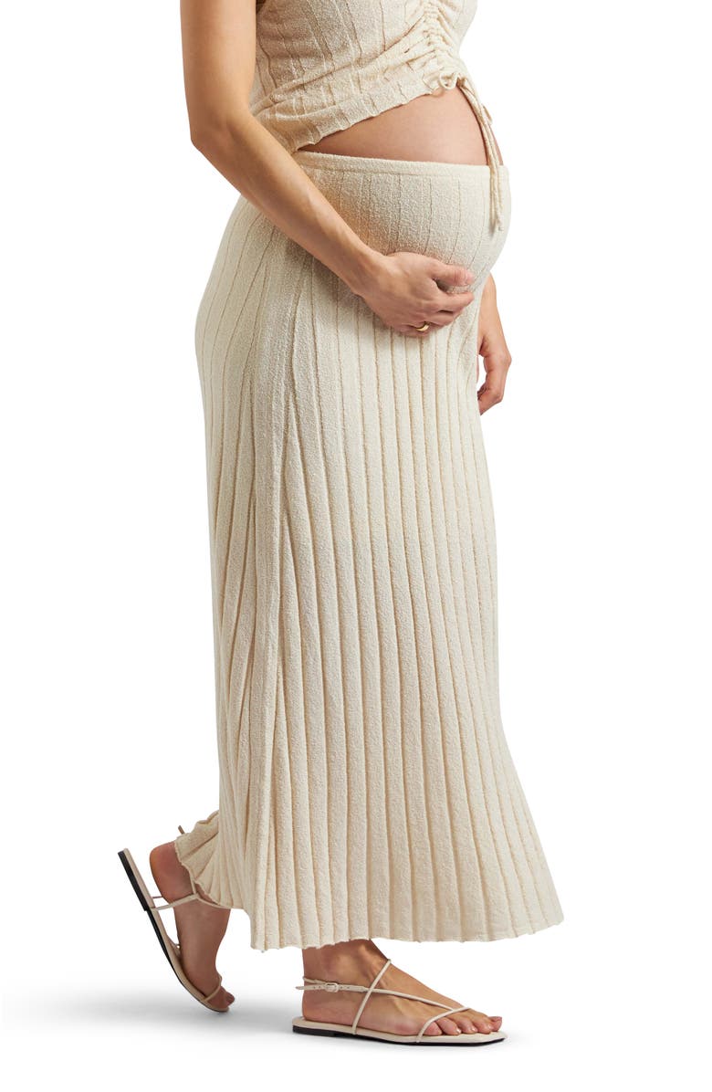 Ripe Maternity Charli Rib Knit Skirt, Alternate, color, Stone