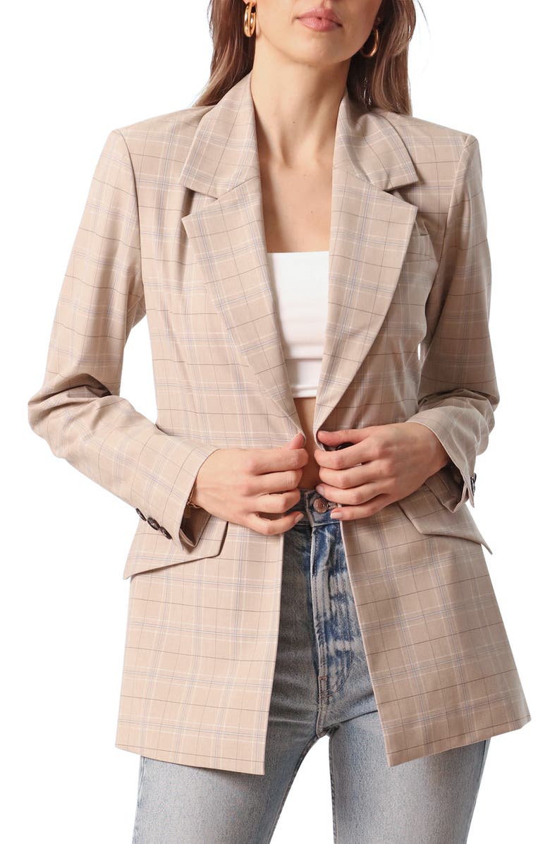 Avec Les Filles Plaid Fitted Blazer, Alternate, color,
