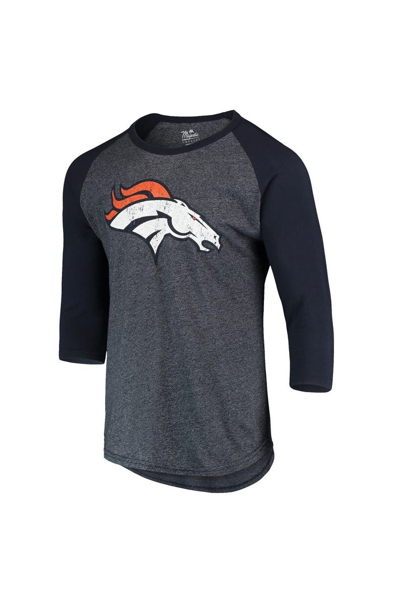 Majestic Threads Men's Majestic Threads Russell Wilson Navy Denver Broncos Name & Number Team Colorway Tri-Blend 3/4 Raglan Sleeve Player T-Shirt, Alternate, color, 