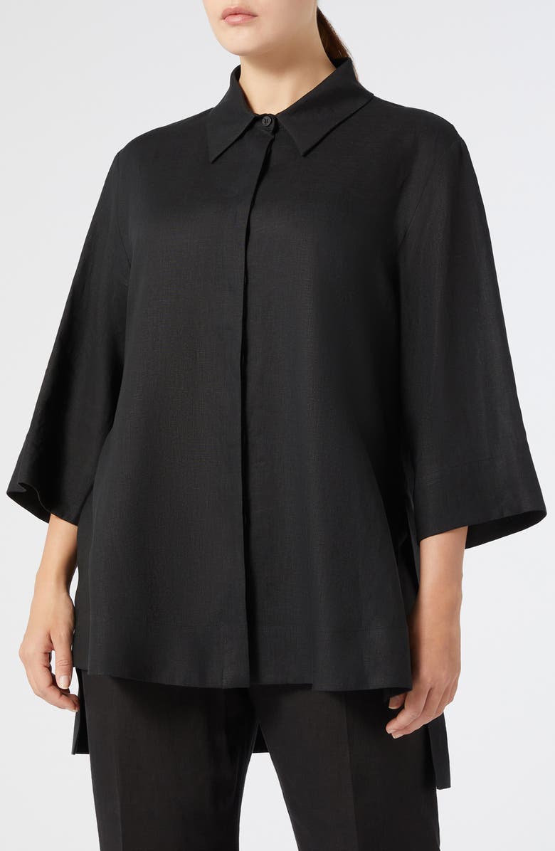 Marina Rinaldi Florida Linen Canvas Tunic, Main, color, 