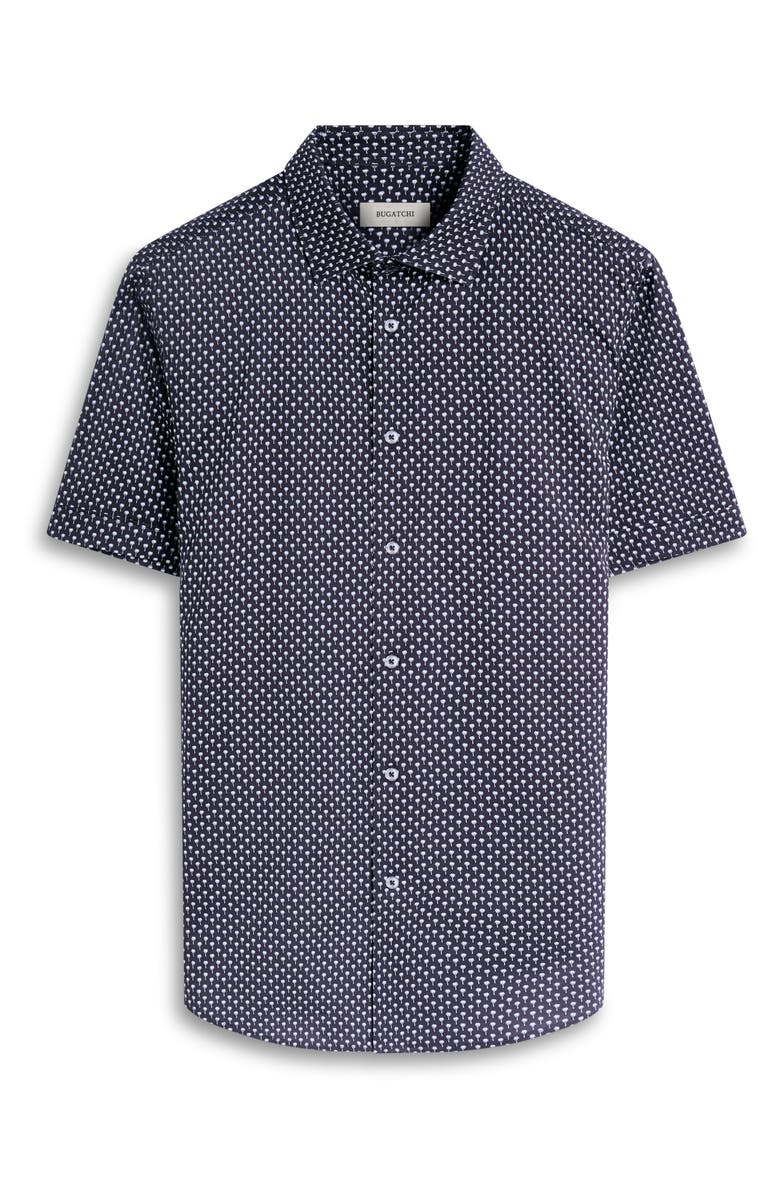 Bugatchi Miles OoohCotton<sup>®</sup> Palm Print Short Sleeve Button-Up Shirt, Alternate, color, 
