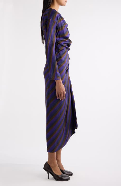 Dries Van Noten Didi Stripe Embellished Long Sleeve Dress In Multi
