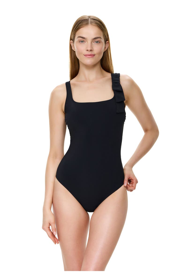 Modern Muse Square Neck One Piece, Main, color, Black