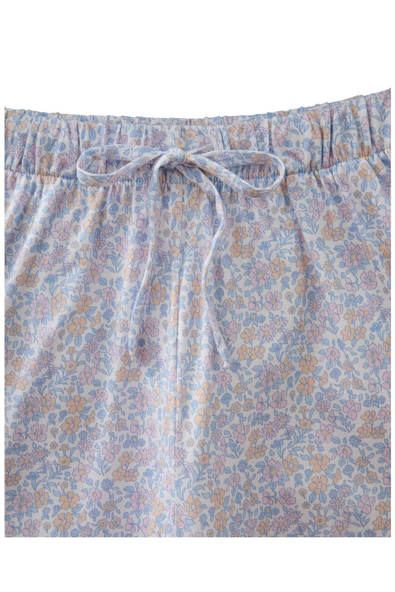 Olivia Floral Wide Leg Pima Cotton Pajamas, Alternate, color, WHITE