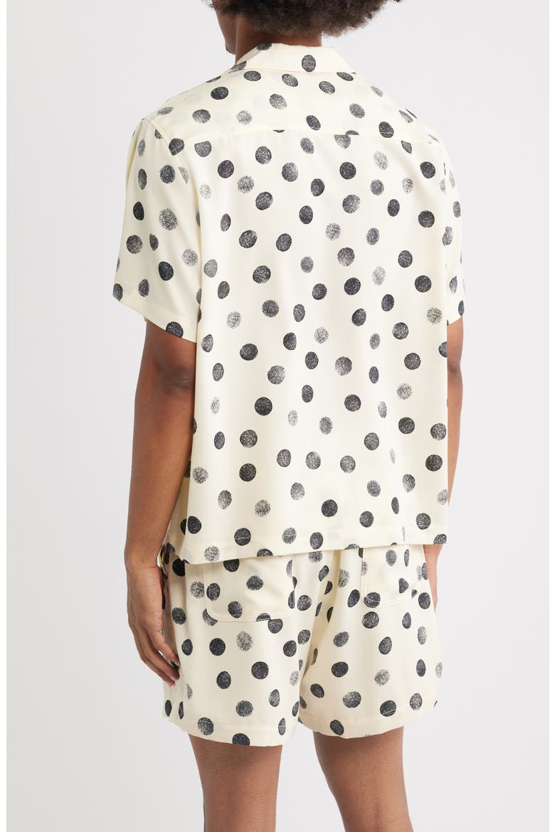 Charley Dot Print Camp Shirt, Alternate, color, CREAM