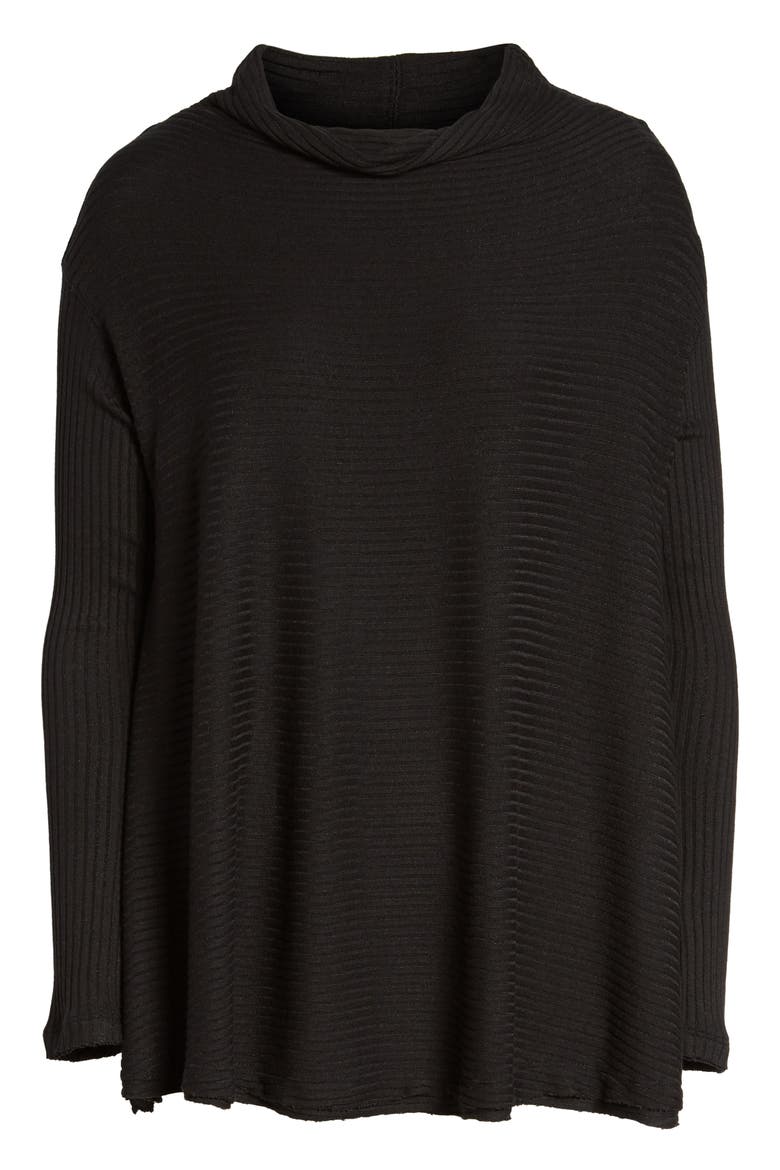 Lover Rib Split Back Pullover, Alternate, color, BLACK
