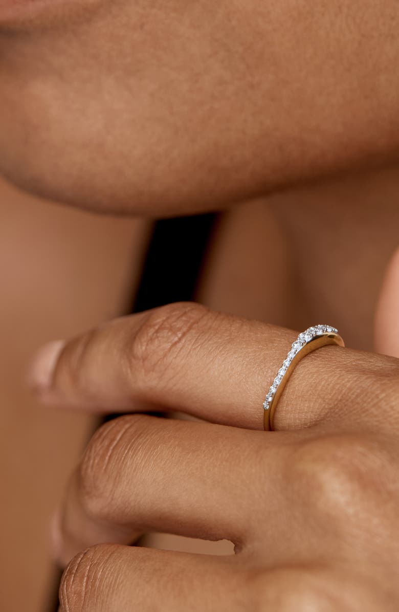 Monica Vinader Riva Pavé Lab Grown Diamond Ring, Alternate, color, 18Ct Gold Vermeil