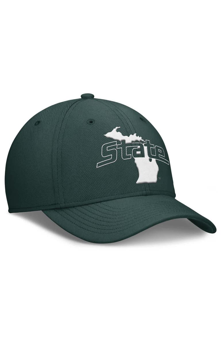 Nike Men's Nike Green Michigan State Spartans Local Swoosh Flex Hat, Alternate, color, 