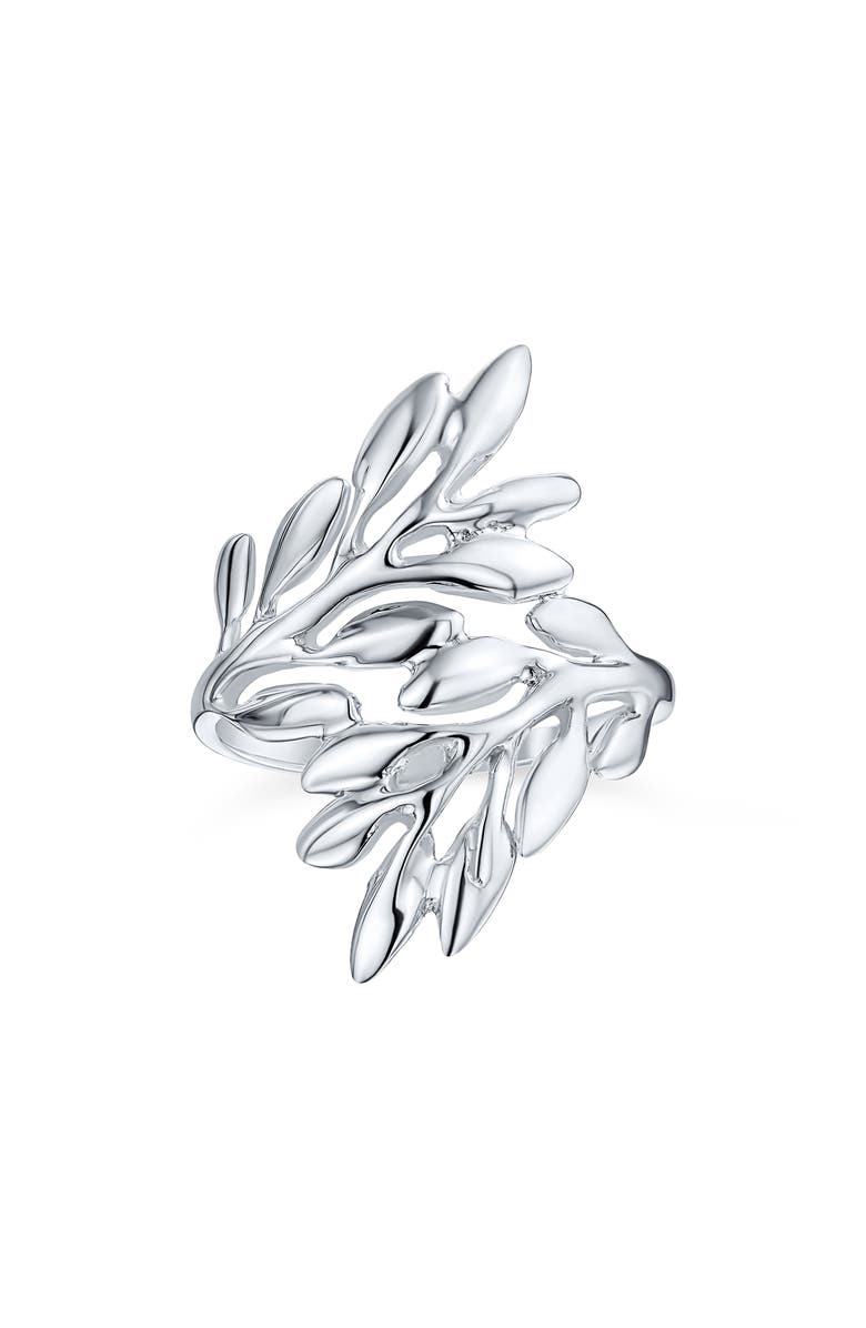 BLING JEWELRY Ivy Vine Sterling Silver Bypass Ring, Main, color,