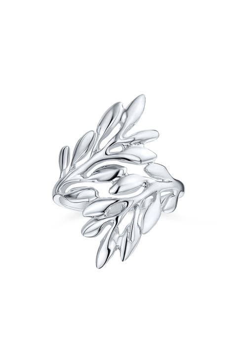 Ivy Vine Sterling Silver Bypass Ring