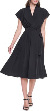 DKNY Cap Sleeve Midi Dress