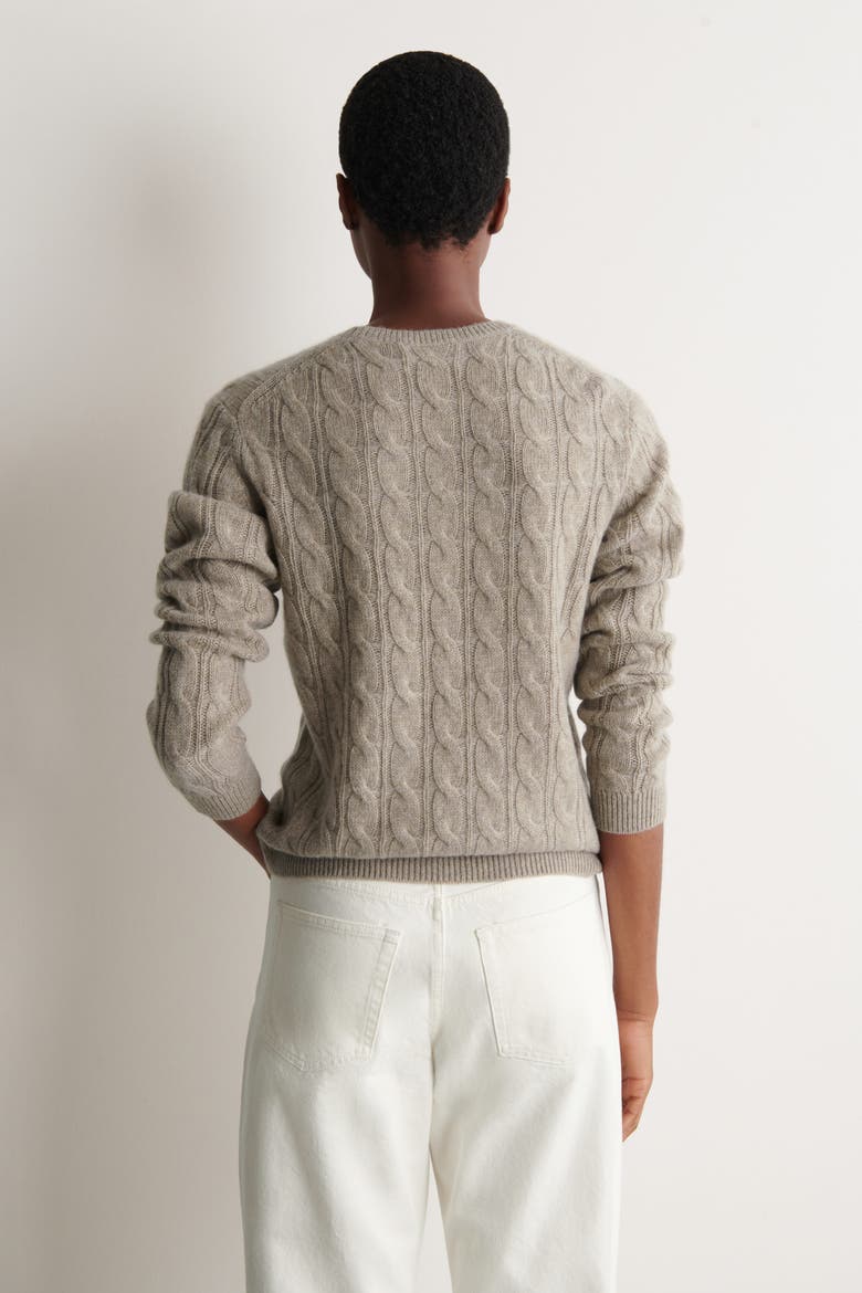 Cable-knit Cashmere Sweater, Alternate, color, BEIGE