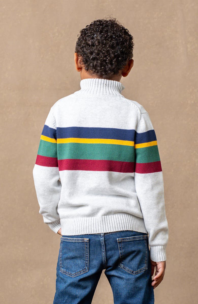 Hope & Henry Baby Boys' Organic Half Zip Sweater, Infant, Alternate, color, Gray With Homeroom Stripe