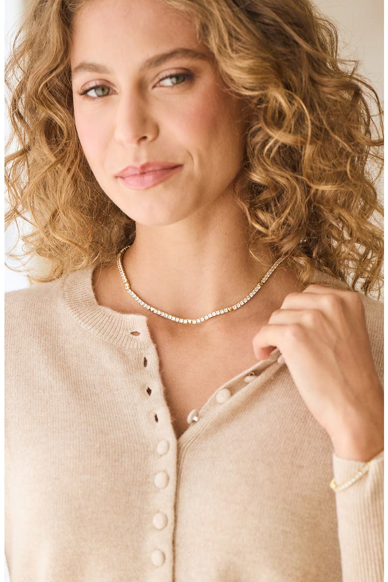 Coco Heart Tennis Necklace, Alternate, color, GOLD