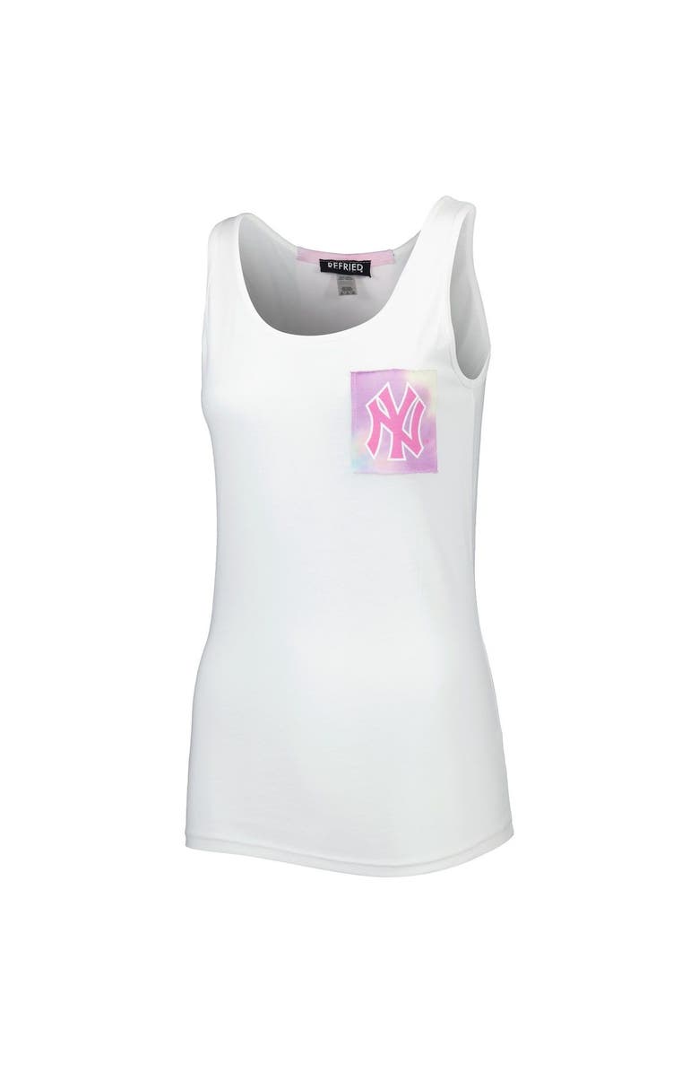 REFRIED APPAREL Women's Refried Apparel White New York Yankees Tie-Dye Tank Top, Alternate, color, White