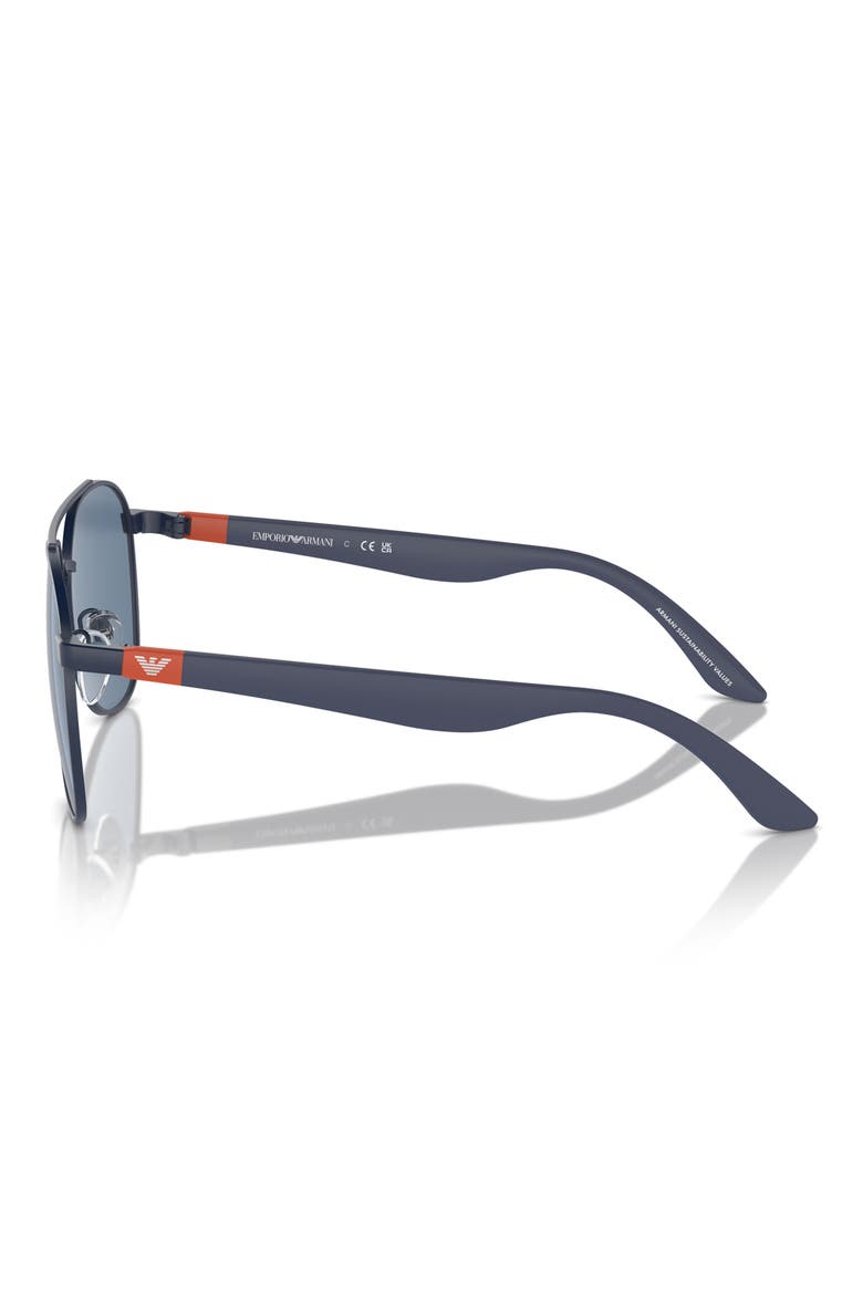 53mm Pilot Sunglasses, Alternate, color, MATTE BLUE / DARK BLUE