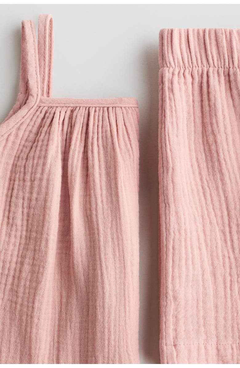 H&M 2-piece Cotton Muslin Set, Alternate, color, Dusty Pink