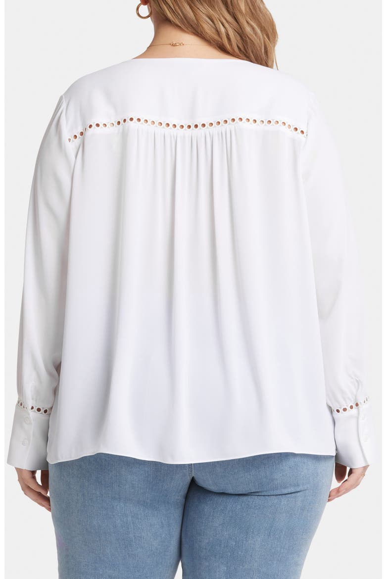 Lilana Circle Trim Peasant Top, Alternate, color, OPTIC WHITE