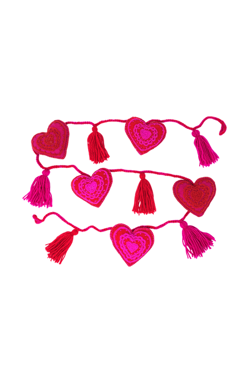 Melange Collection Pink Valentine Heart Garland In Pink
