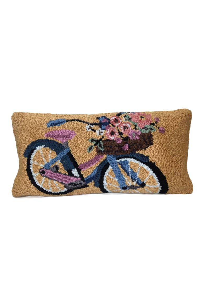 Blossom Bike Throw Pillow, Main, color, MUSTARD MULTI