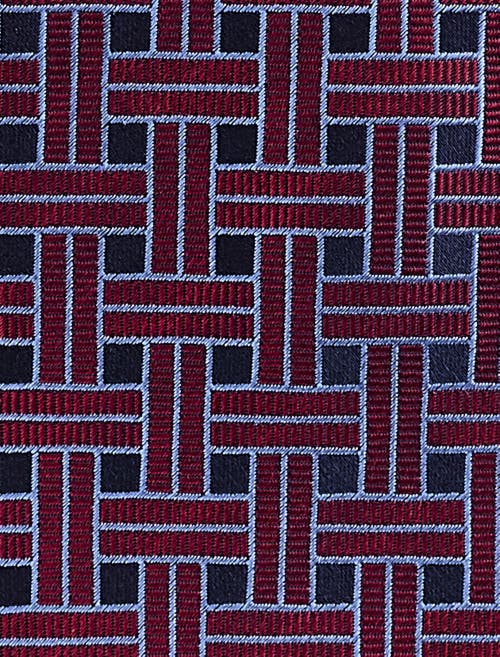 Oak Hill Premium By Dxl Big & Tall Patterned Link Silk Tie In Burgundy