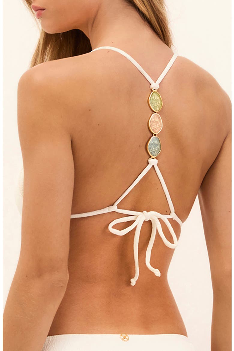 Petra T-Back Triangle Bikini Top, Alternate, color, WHITE