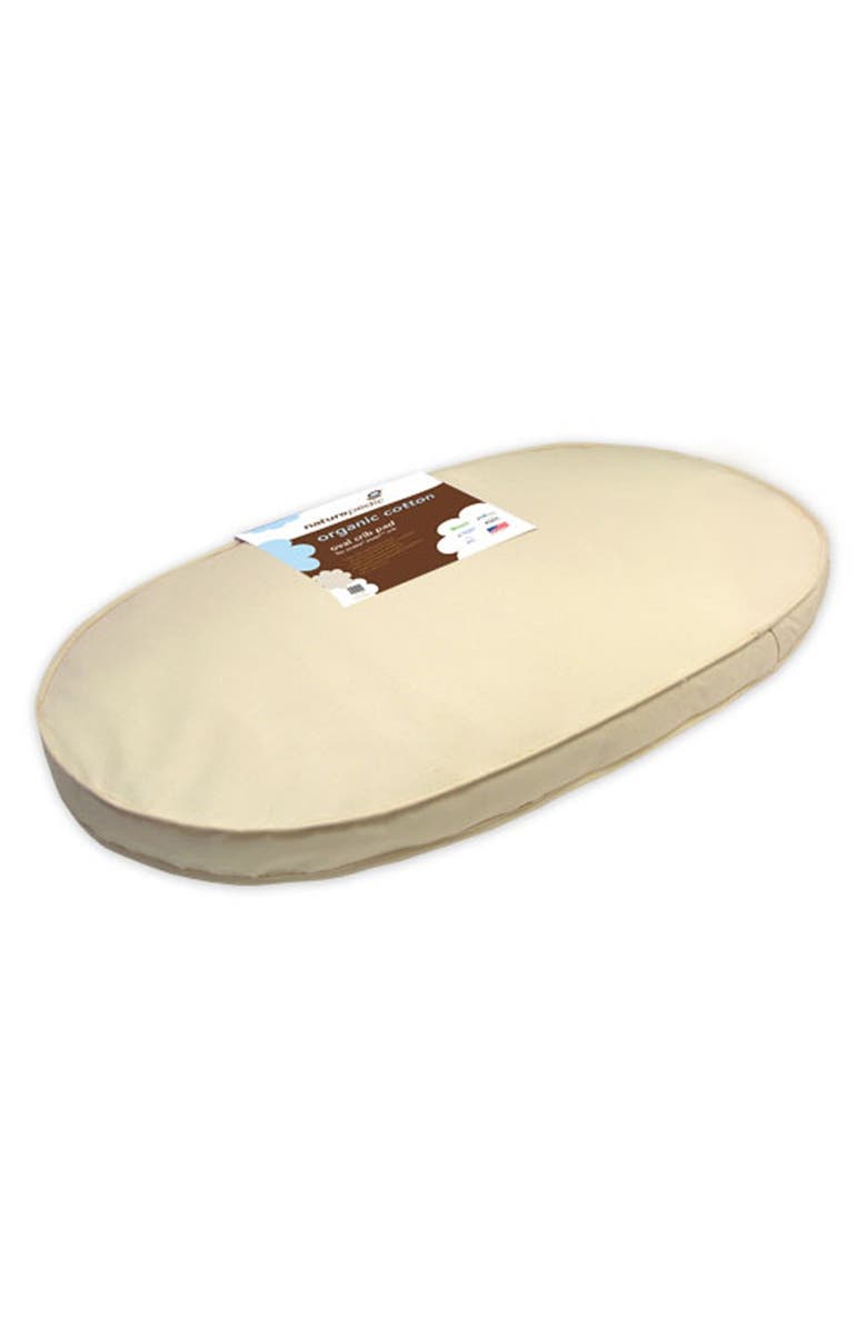 Naturepedic Organic Cotton Oval Crib Mattress for Stokke Sleepi Crib, Alternate, color, 