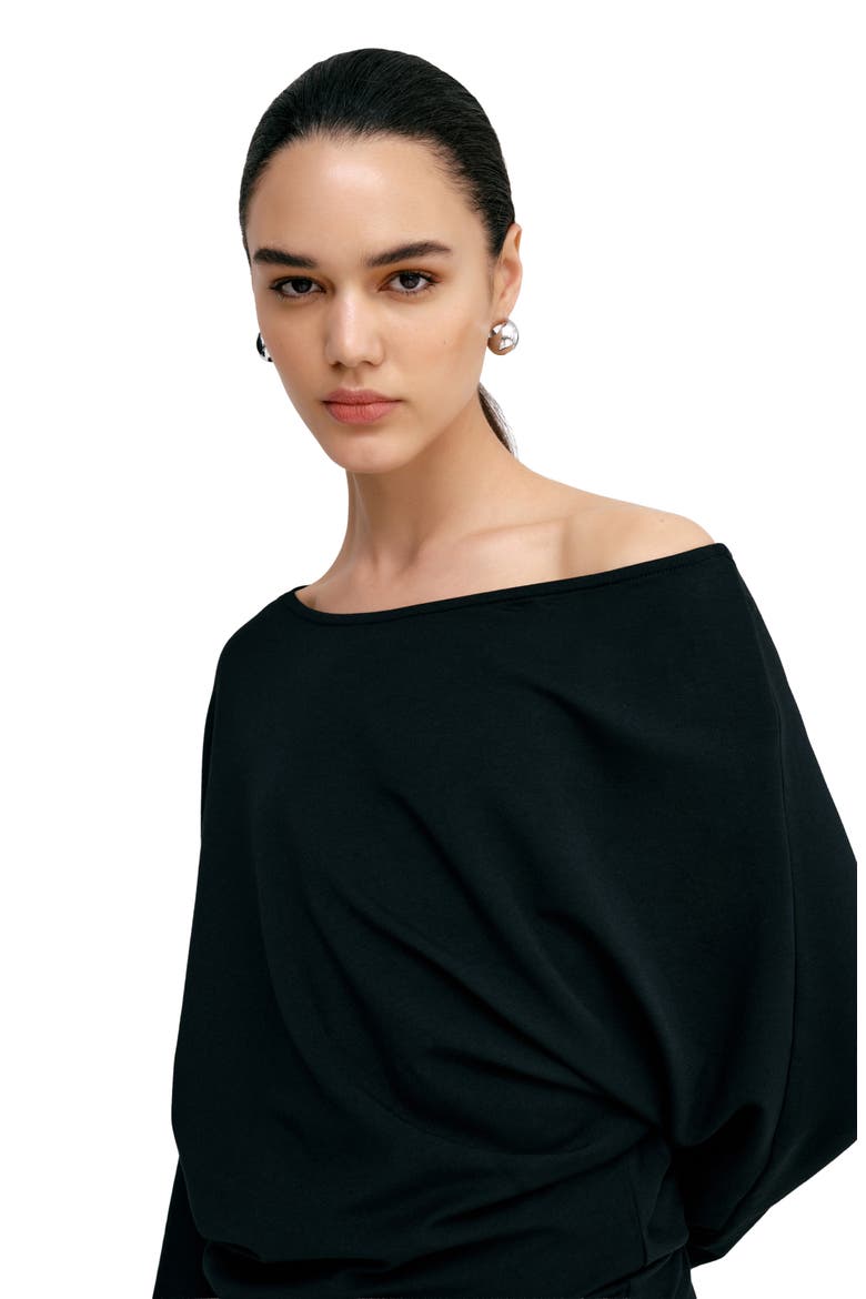 Beekman Sweatshirt Dress, Alternate, color, BLACK