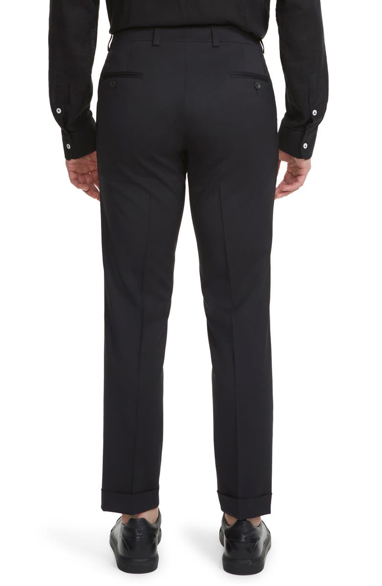 Jack Victor Payne Flat Front Wool Trousers, Alternate, color, Black