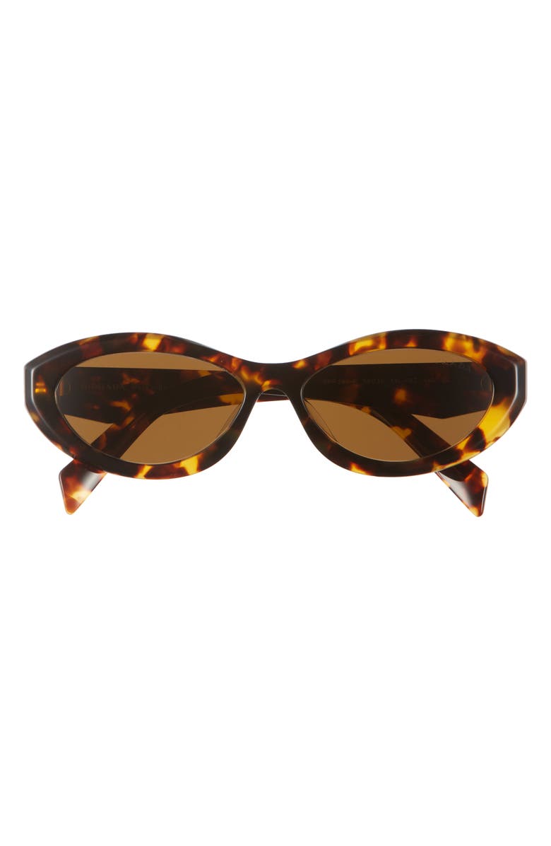 Prada 56mm Oval Sunglasses, Main, color, Dark Brown