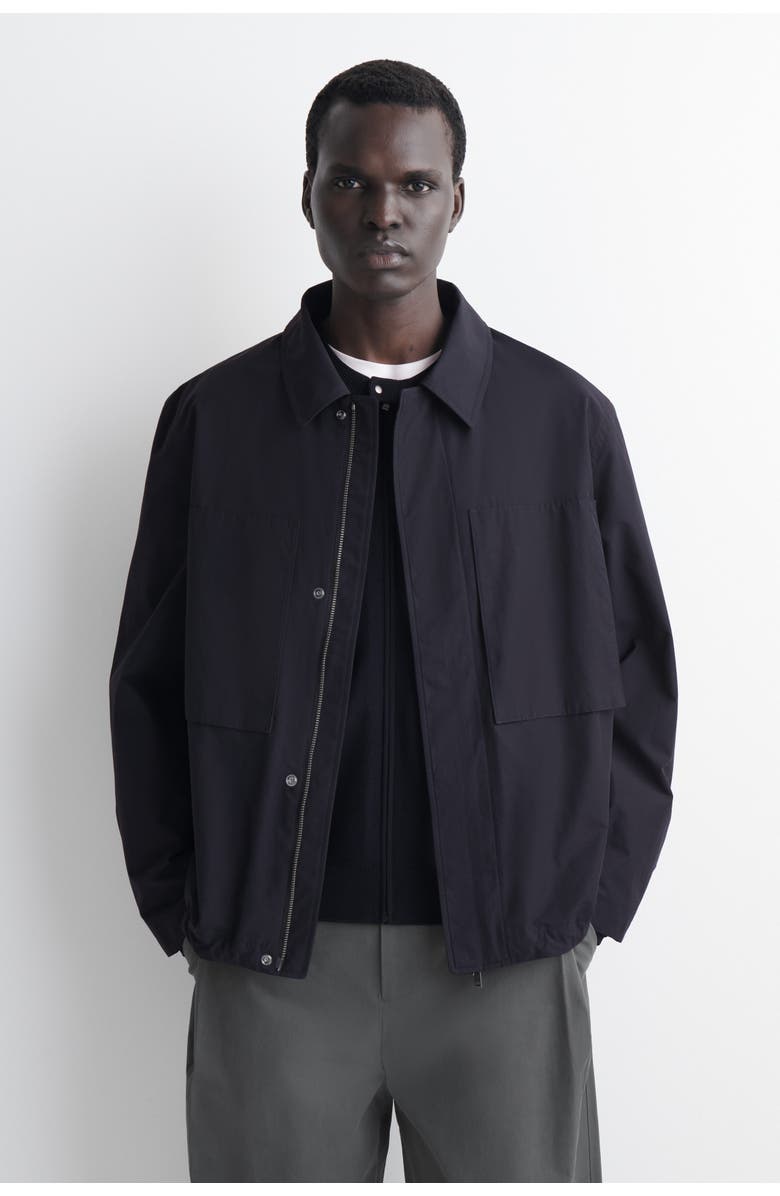 COS Packable-Hood Windbreaker Jacket, Alternate, color, Navy