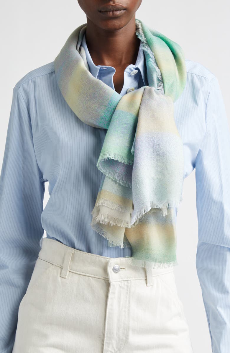 Lafayette 148 New York Aurora Silk Scarf, Alternate, color, Aurora Green Multi