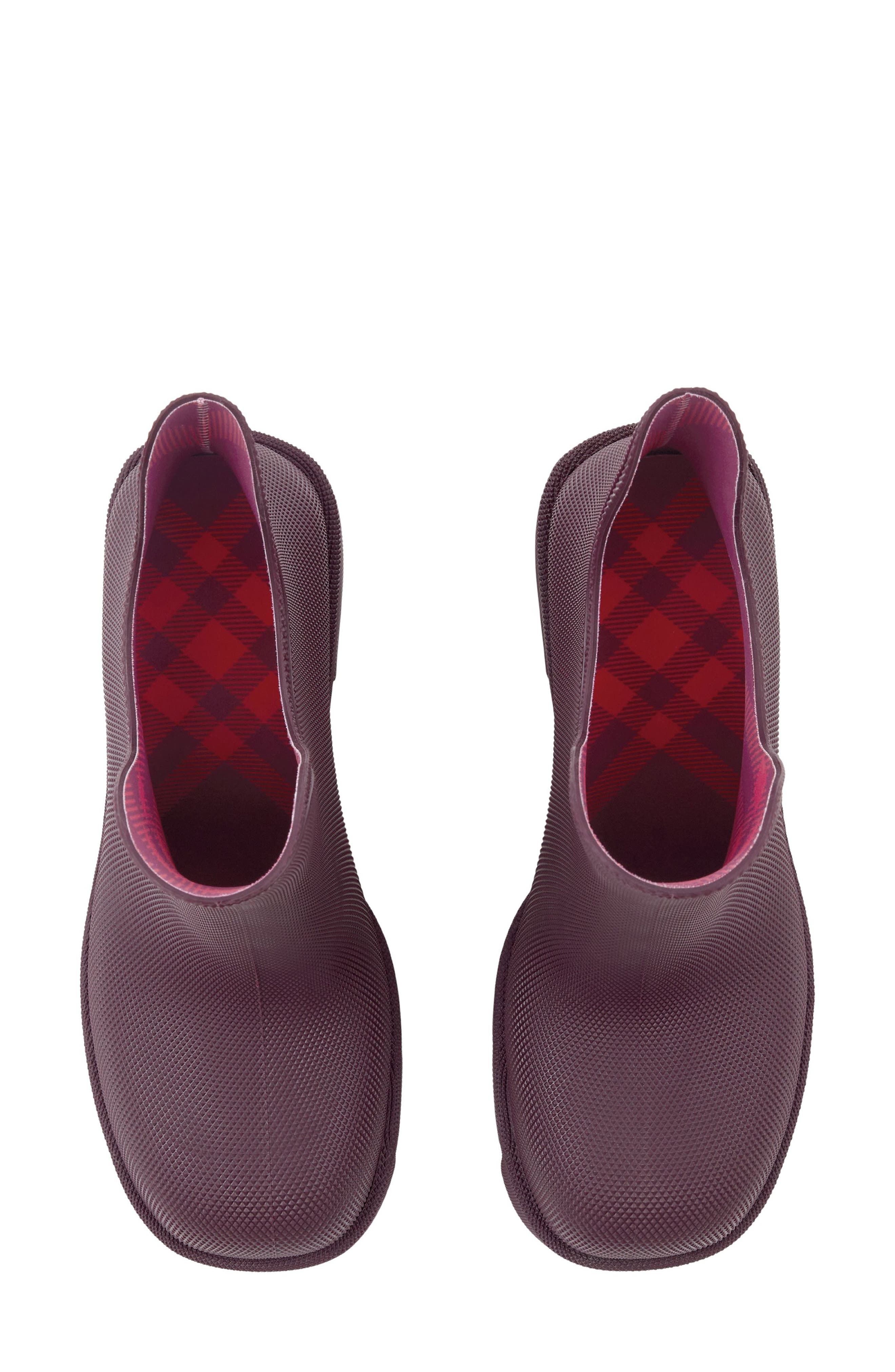 Burberry Marsh Textured Ankle Boot, Alternate, color, Aubergine