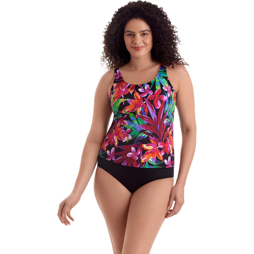 Shapesolver Classic Mastectomy Tankini Swimsuit Top In Multi