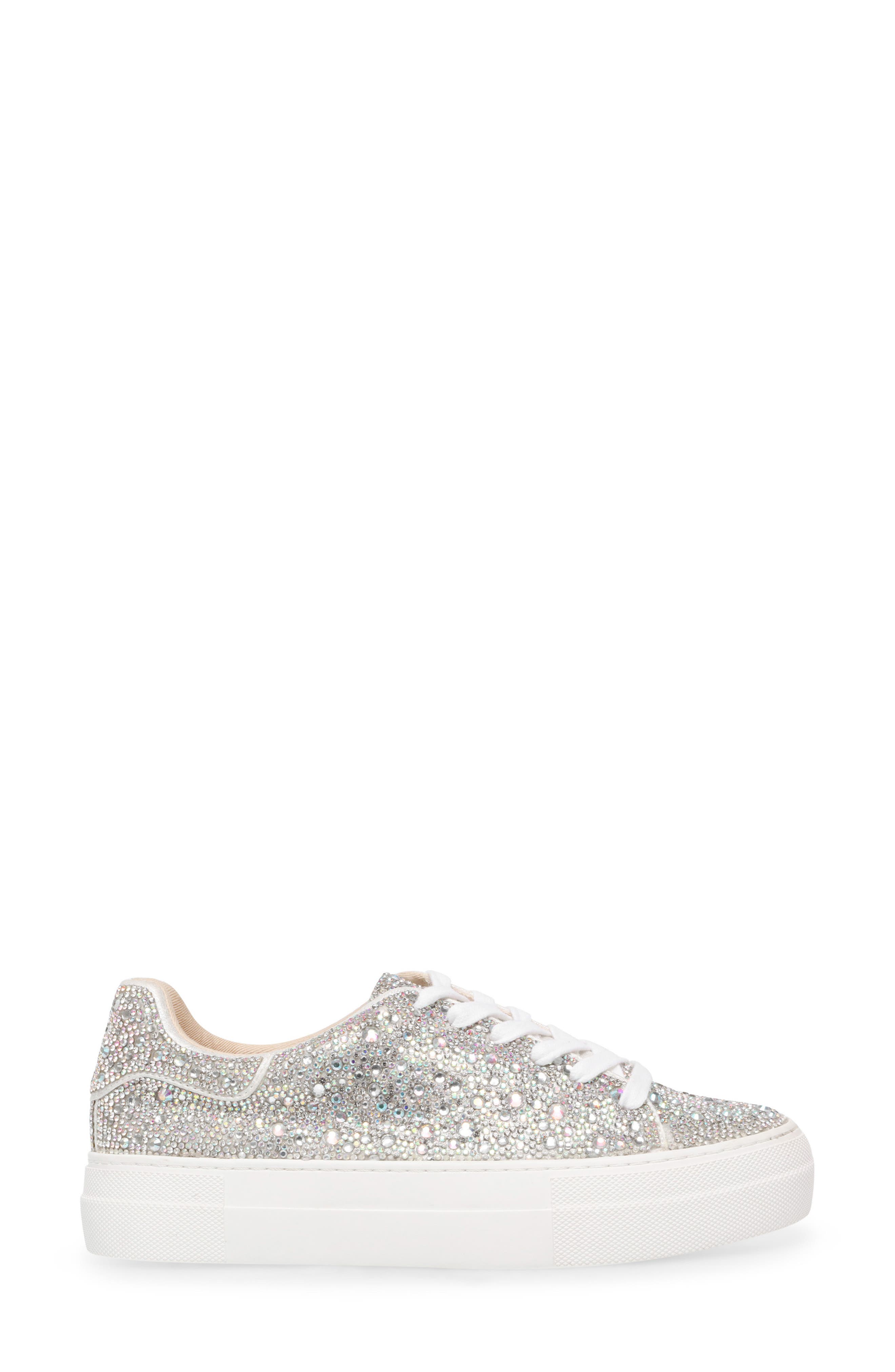 Sidny Crystal Pavé Platform Sneaker, Alternate, color, RHINESTONE