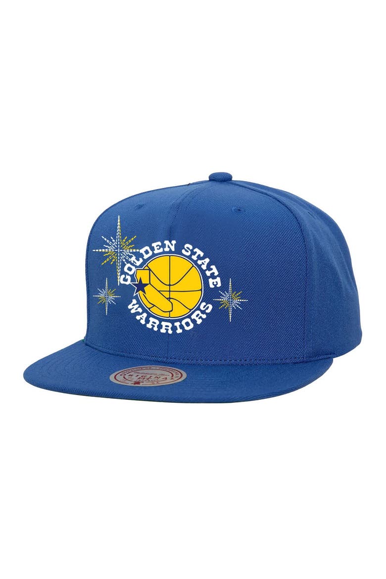 Men's Mitchell & Ness Royal Golden State Warriors Starlight Snapback Hat, Main, color, Royal
