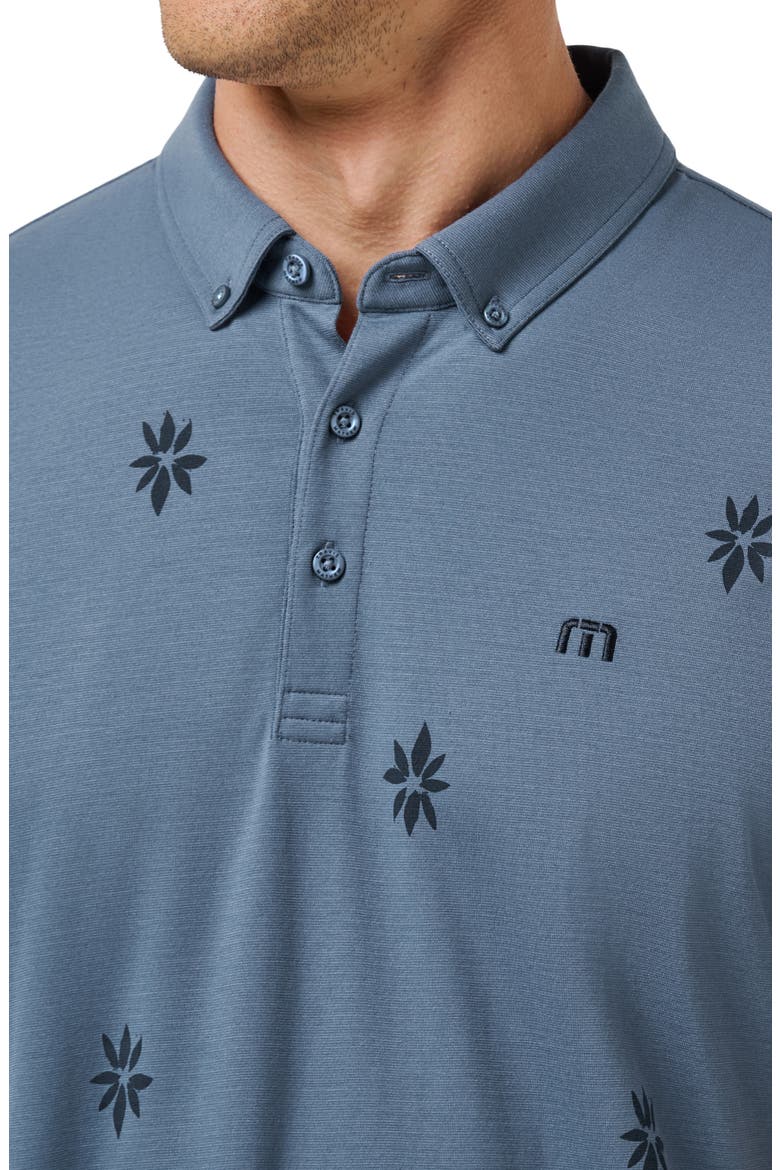 Rome Around Floral Button Down Polo, Alternate, color, BERING SEA