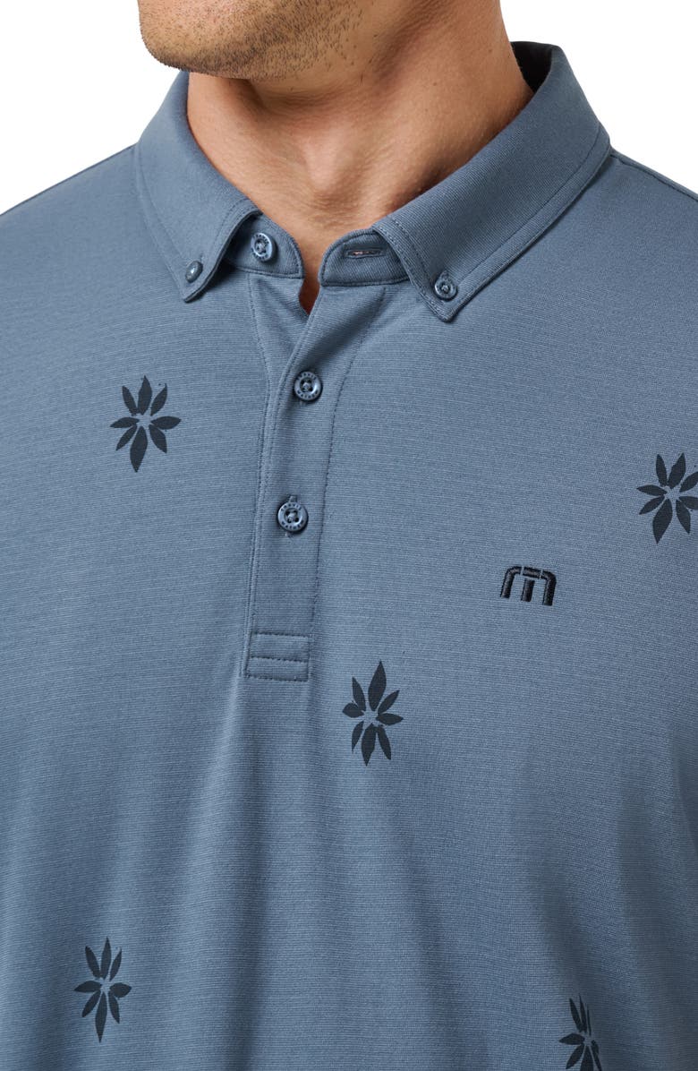 TravisMathew Rome Around Floral Button Down Polo, Alternate, color, Bering Sea
