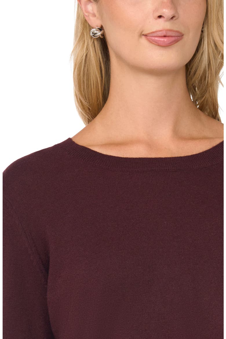 Crewneck Mixed Media Dress, Alternate, color, WINETASTING