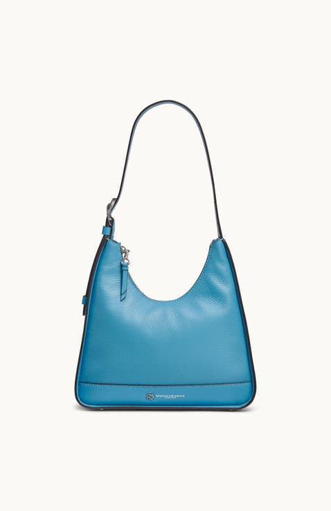 ★YEOMIM★ frill hobo bag (ocean blue) Sishka Hand-Painted Ocean Blue Women Hobo Bag – Shark-Themed