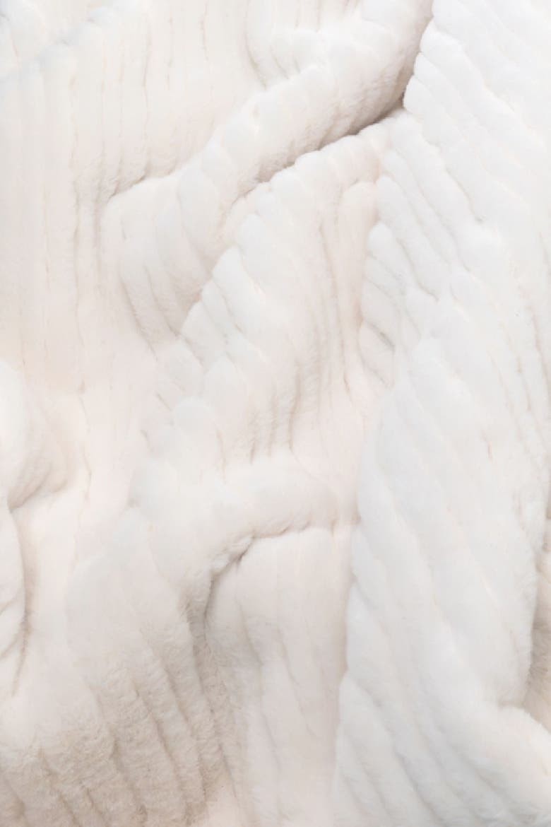 Malibu Faux Fur Throw Blanket, Alternate, color, Ivory