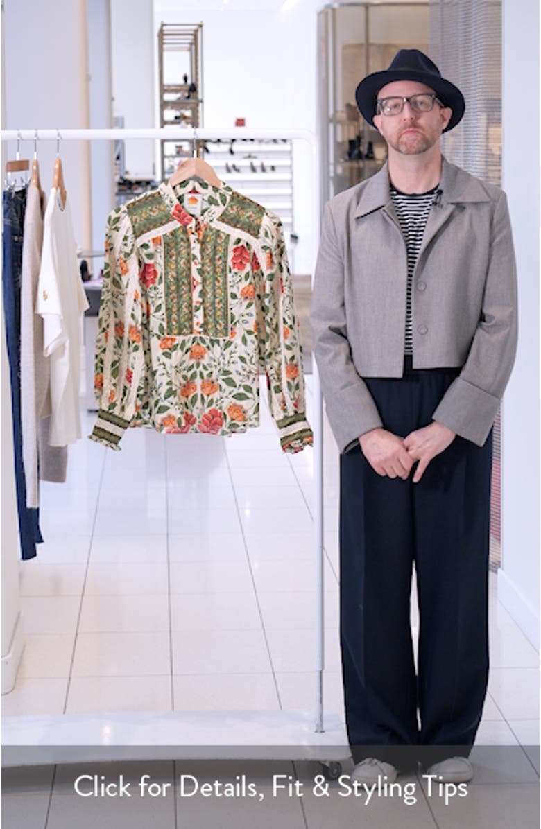 Garden Tapestry Print Popover Shirt, sales video thumbnail